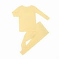 thumbnail image 1 of Bellafa Bamboo Viscose Toddler Solid Pajamas Boys Girls Kids Long Sleeve Spring Fall Snug fit Pjs Set 2-piece Sleepwear, 1 of 6