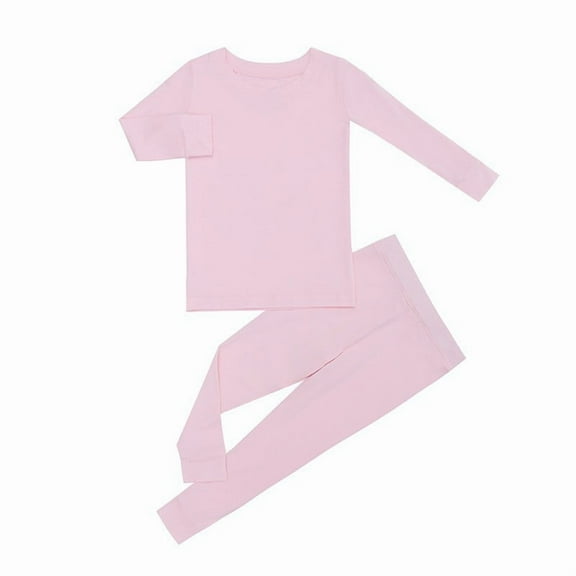 Bellafa Bamboo Viscose Toddler Solid Pajamas Boys Girls Kids Long Sleeve Spring Fall Snug fit Pjs Set 2-piece Sleepwear