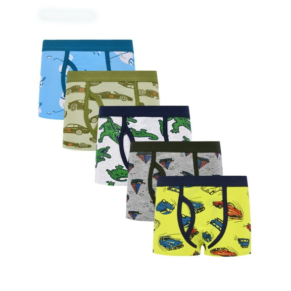 Bellafa Boys Boxer Underwear Cotton Briefs Kids Toddler Boys Dinosaur Truck Panties Multipack for 2-12 Years