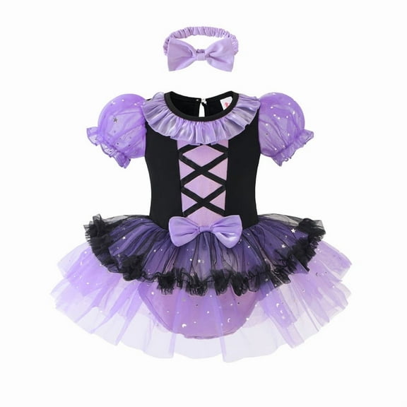Bellafa Christmas Baby Princess Tutu Fancy Dress Infant Girl Tulle Romper Onesie Birthday Party Dresses with Headband 6-24M