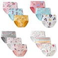 thumbnail image 1 of Bellafa Girls' Colourful Underwear Panties Assorted Pattern Cotton Random 3 Pack Briefs for 2-12 Years Kids, 1 of 10