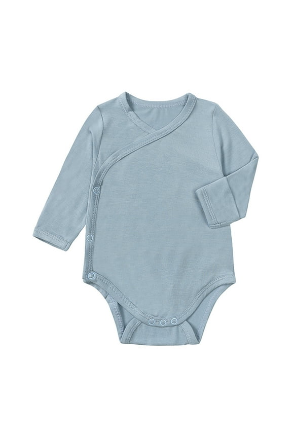 Infant Baby Boy Girls Long Sleeve Side-Snap Bodysuit Onesies Unisex Newborn Romper Sleepers With Mitten Cuff 0-24M