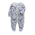 thumbnail image 1 of Bellafa Infant Baby Boys' Long Sleeve Footed One-Piece Button Snap Romper Jumpsuit Cotton Bodysuit Onesies For Newborn 0-12M, 1 of 7