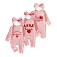 thumbnail image 1 of Bellafa Infant Baby Girl Valentines Jumpsuit My First Valentine's Day Onesie Romper Bodysuit 2-Pieces Newborn Spring Clothes,1-Pack, 1 of 9