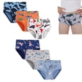 thumbnail image 1 of Bellafa Little Boys Briefs Dinosaur Shark Truck Space Toddler Kids Baby Underwear 3-Pack, 1 of 10