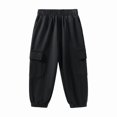 thumbnail image 1 of Bellafa Little Boys Cargo Pants Elastic Waist Casual Cotton Long Jogging Trousers Toddler Kids Jogger Bottoms with Side Pocket 2-7 Years, 1 of 7