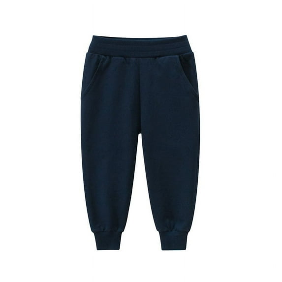 Bellafa Little Boys Girls Cotton Elastic Sweatpants Active Jogger Pants 1-pack For 2-8 Years Kids Lounge Pants with Pockets