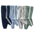 thumbnail image 1 of Bellafa Little Boys Jogger Long Pants Toddler Elastic Sweatpants with Pocket Kids Track Pants Blue,2-8 Years, 1 of 5