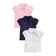 thumbnail image 1 of Bellafa Little Girls Ruffle Puffy Short Sleeve Polo Shirt School Kids Button Up Casual Cotton T-shirt 2-7T Girls Summer Tops-1 piece, 1 of 7