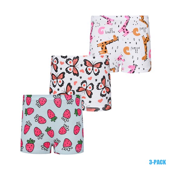 Bellafa Little Girls' Soft Cotton Underwear Toddler Undies 5 Packs Kids Panties Girlshorts Adorable Patterns-Random Color