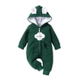 thumbnail image 1 of Bellafa Newborn Baby Boy Clothes Solid Long Sleeve Zipper Hooded Romper Jumpsuit with Pocket Fall Winter One Piece Outfits, 1 of 6