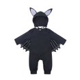 thumbnail image 1 of Bellafa Newborn Baby Boy Girl Halloween Bat Wing Romper Jumpsuit My First Halloween Infant Pumpkin Playsuit With Hat, 1 of 8