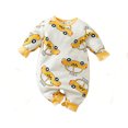 thumbnail image 1 of Bellafa Newborn Baby Boys Cotton Romper Onesies Infant Long Sleeve One-Piece Toddler Button Jumpsuits Fall Spring Outfits, 1 of 7