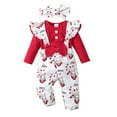 thumbnail image 1 of Bellafa Newborn Baby Girl Clothes Ruffle Long Sleeve Romper Toddler Girl Suspender Pant Sets Infant Girls Floral Fall Witner Outfits, 1 of 9