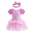 thumbnail image 1 of Bellafa Newborn Baby Girls Cartoon Onesie Romper Dress Fairy Princess Bodysuit Fancy Tutu Dress Easter Birthday Party Dress w/ Headband, 1 of 10