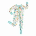 thumbnail image 1 of Bellafa Newborn Baby Unisex Romper Pajamas with Mitten Girls Boys 2 Way Zipper Long Sleeve Bamboo Viscose Sleepers One-piece 0-24M, 1 of 10