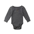 thumbnail image 1 of Bellafa Newborn Sleepers Baby Girl Onesie Long Sleeve Ribbed Knit Romper Unisex Baby Coming Home Jumpsuit Outfit, 1 of 5
