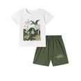 thumbnail image 1 of Bellafa Toddler Boy Clothes Kids Summer Cotton 2-Pieces Outfit Short Sleeve Crocodile Print Tops T-Shirt Shorts Set 2-7T, 1 of 7