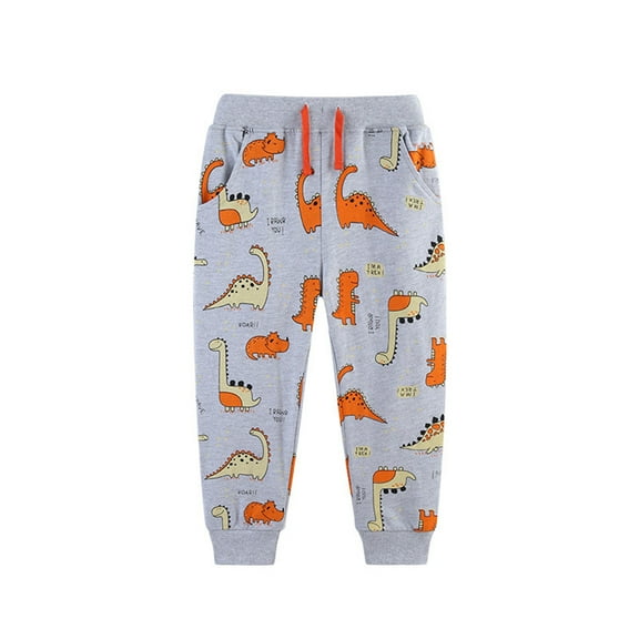 Bellafa Toddler Boy Sports Pants Casual Cotton Sweatpants Dinosaur Graphic Kids Active Jogger Pants For 2-7T Child