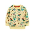 thumbnail image 1 of Bellafa Toddler Boys Christmas Sweatshirts Long Sleeve Pullover Shirts Dinosuar Reindeer Sweaters Xmas Cartoon Tee Sport Tops 1-7T, 1 of 7