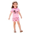 thumbnail image 1 of Bellafa Toddler Girls Clothes Kids Summer 2 Piece Outfits Short Sleeve Cute Cat Tops Shirt and Shorts Set 2-7 Years, 1 of 7