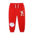 thumbnail image 1 of Bellafa Toddler Girls Sweatpants Kids Casual Athletic Pull-On Cotton Jogger Pants with Drawstring for Boys Girls-Santa Claus, 1 of 8