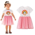 thumbnail image 1 of Bellafa Toddler Girls Tutu Dresses Ruffle Short Sleeve Summer Dress Prinecess Unicorn Birthday Party Tulle Dress 2-7Y, 1 of 7