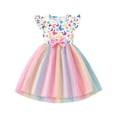 thumbnail image 1 of Bellafa Toddler Tutu Dress Little Girls Ruffle Tulle Dresses Summer Party Princess Butterfly Sundress for 2-7Y, 1 of 7