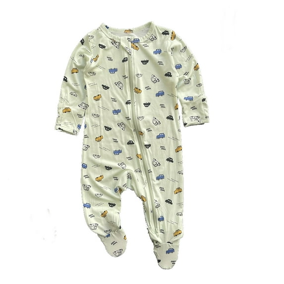Bellafa Unisex Baby Footies Pajamas,Rayon Derived From Bamboo,Buttery Soft Sleep 'N Play PJs,2-Way Zipper Toddler Sleeper,0-18 Months