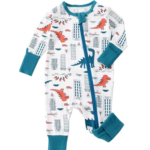 Bellafa Viscose from Bamboo Baby Pajamas Boys Mittens Cuff 2 Way Zipper Soft Footless Sleeper Baby Boy One-Piece Romper