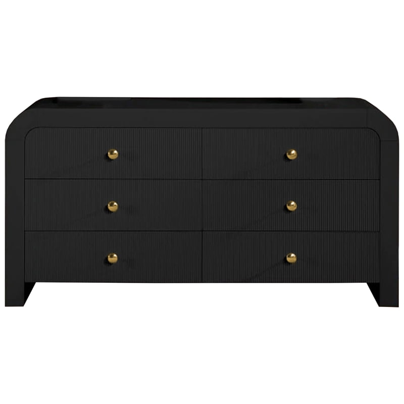 Bellagio Black Wood 6 Drawer Dresser