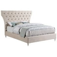 thumbnail image 1 of Bellagio Cream Tufted Velvet Queen Platform Bed with Acrylic Legs, 1 of 3