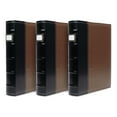 thumbnail image 1 of Bellagio-Italia 3-Ring Office Binder - Brown - Leather - 225-Sheet Storage Capacity - File Storage for Presentations, Documents - Blank Index Plate on Spine for Custom Labeling - 3 Pack, 1 of 7