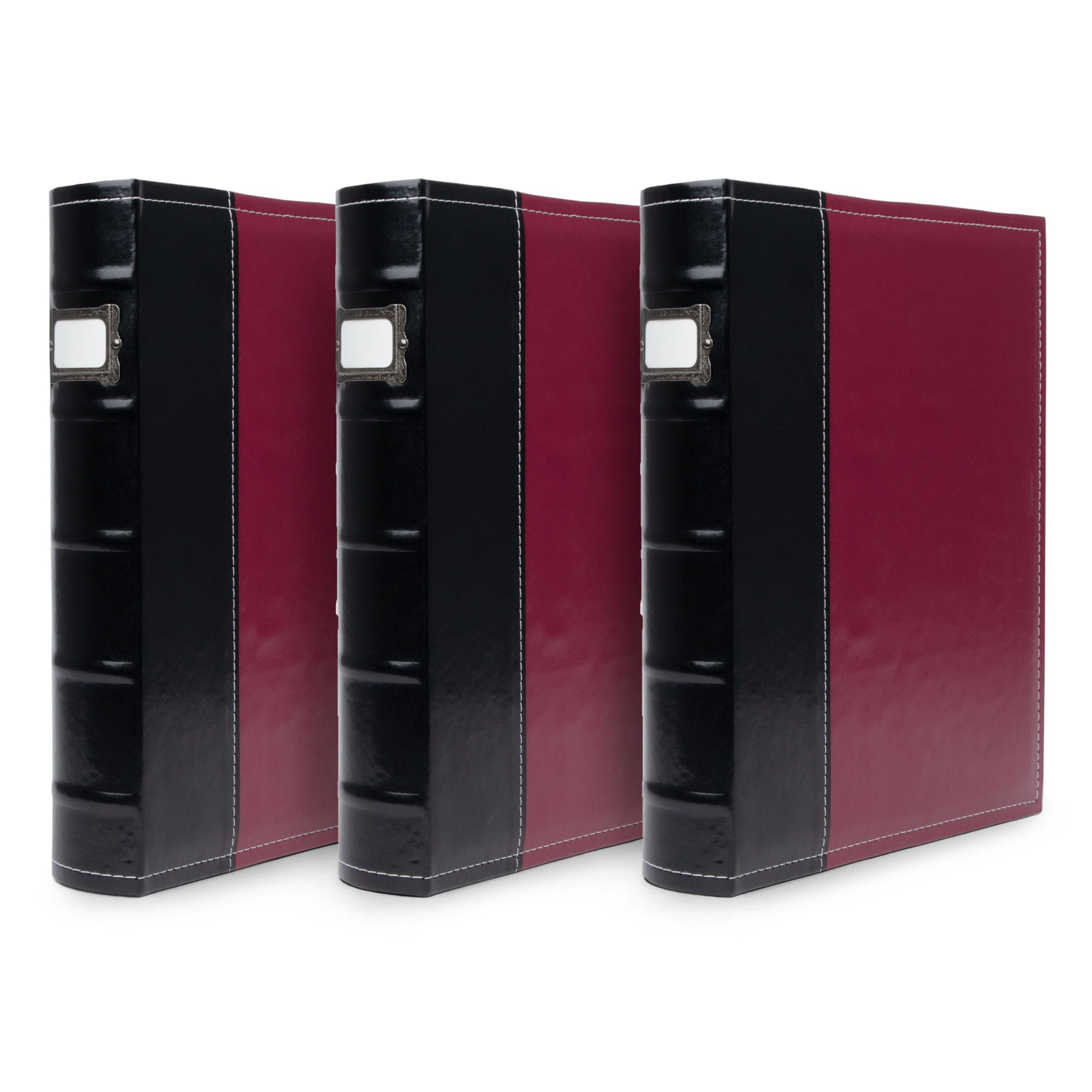 BellagioItalia 3Ring Office Binder Burgundy Leather 225Sheet