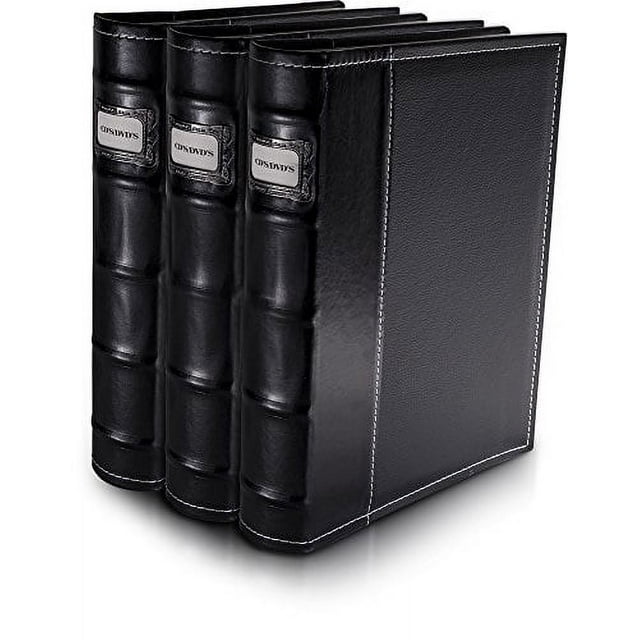 BellagioItalia CD/DVD Storage Binder Black Leather 144Disc