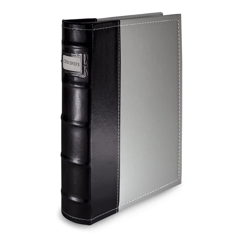 Bellagio-Italia CD/DVD Storage Binder - Gray - Leather - 48-Disc
