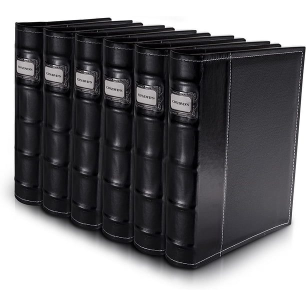 Bellagio-Italia CD/DVD Storage Binder Set - Black - Leather - 6