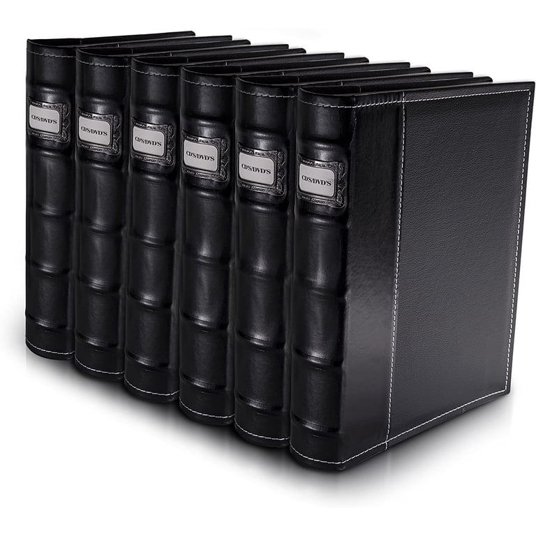 Bellagio-Italia Black Leather CD/DVD Storage Binder - 6 Pack, 288