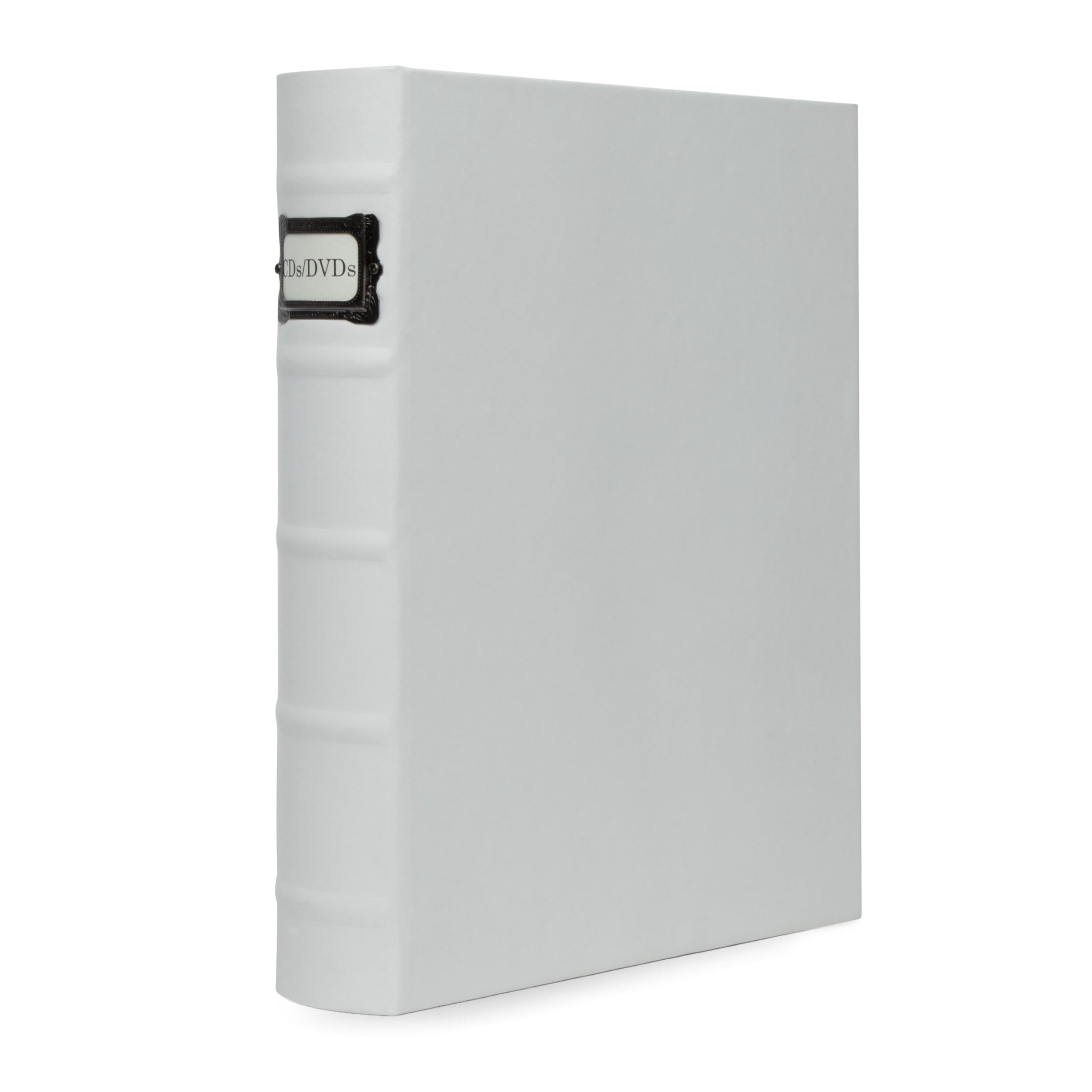 BellagioItalia DVD Binder, Full White FauxLeather DVD Storage for