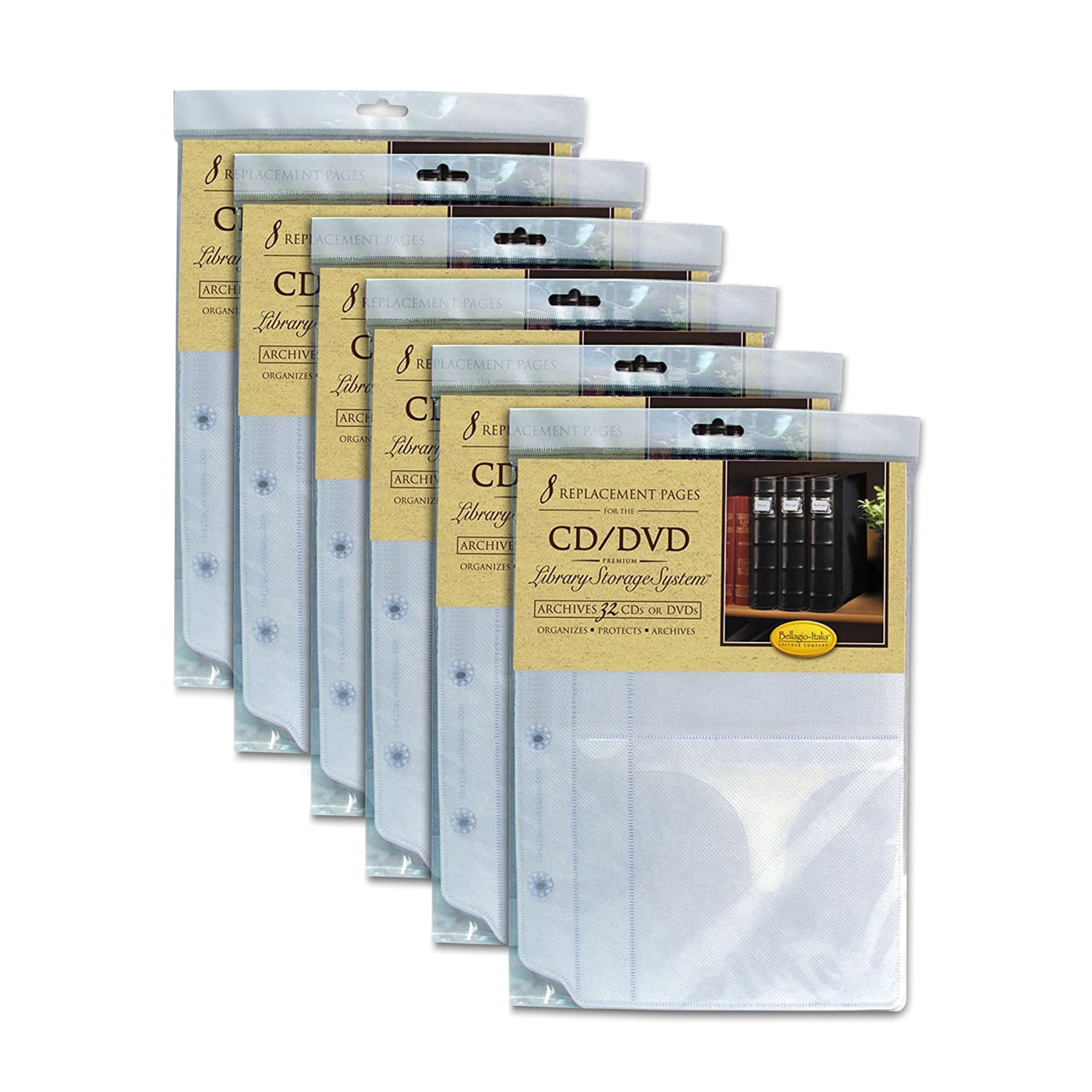 Bellagio-Italia CD/DVD Storage Binder - Full Gray - Leather - 48-Disc  Capacity - Storage Organizer for DVDs, CDs, Blu Rays, & Video Games -  Acid-Free Binder Organizer Sheets - 1 Pack 