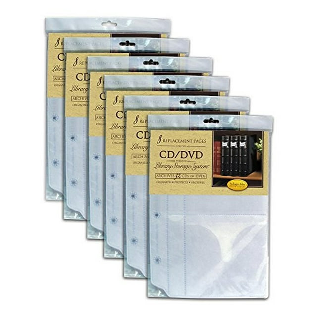BellagioItalia Insert Sheets for CD/DVD Storage Binder Holds DVDs