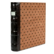 Bellagio-Italia Tuscany 3-Ring Office Binder - Leather - 250-Sheet Storage Capacity - File Storage for Presentations, Documents - Blank Index Plate on Spine for Custom Labeling - Chestnut