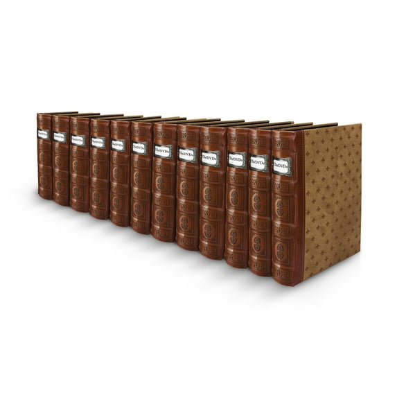 Bellagio-Italia Tuscany CD/DVD Storage Binder - Cognac Brown - Leather - 576-Disc Capacity - Storage Organizer for DVDs, CDs, Blu Rays, & Video Games - Acid-Free Binder Organizer Sheets - 12 Pack