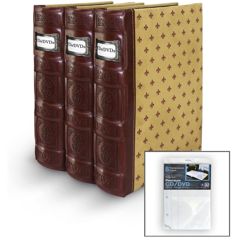 Bellagio-Italia Small CD/DVD Storage Binder, Crimson Red Leather