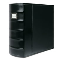 Bellagio-Italia XL 3-Ring Storage Binder - 600-Sheet Capacity Storage Organizer - File Storage for Presentations, Documents, and Trading Cards - Blank Index Plate on Spine for Custom Labeling - Black