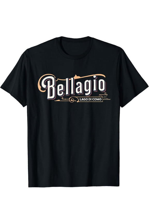 Bellagio Lake Como Retro Travel Style T-Shirt