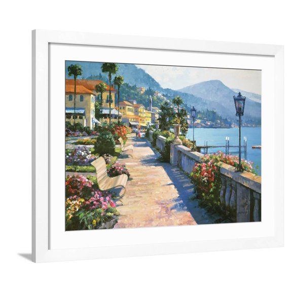 Art.com Bellagio Promenade Art Print by Howard Behrens, White Frame Wall Art, 40" x 32"