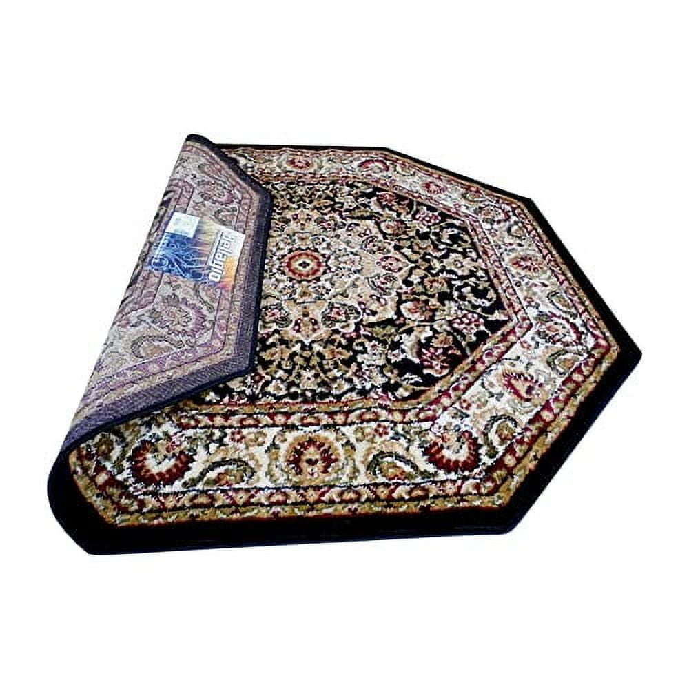 Bellagio Traditional Octagon Area Rug Black 401 (4 Feet X 4 Feet ...