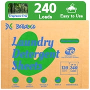 Bellaluce Concentrated Unscented Laundry Detergent Sheets, 240 Loads, 1 Pack