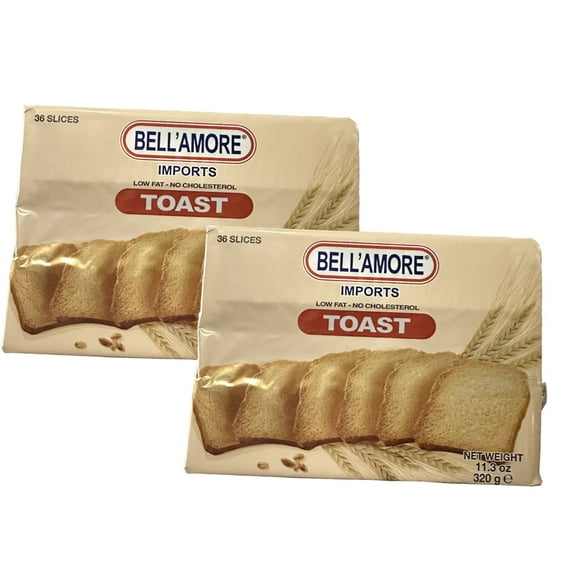 Bellamore Classic Italian Toast | Light & Crispy Toast Cracker Bread | Imported from Italy (2-PACK)